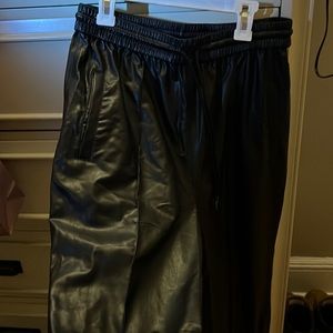 Leather jogger pants